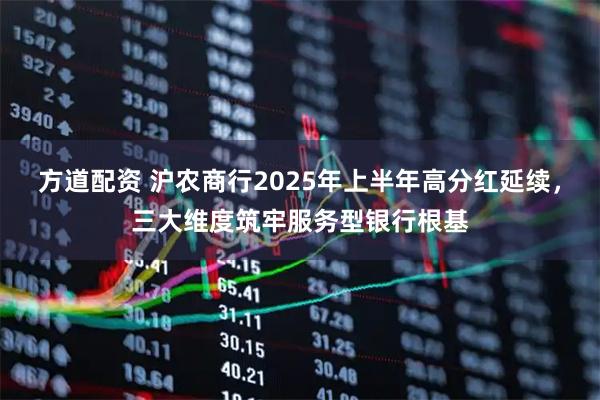 方道配资 沪农商行2025年上半年高分红延续，三大维度筑牢服务型银行根基