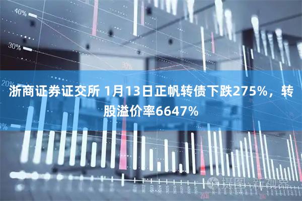 浙商证券证交所 1月13日正帆转债下跌275%，转股溢价率6647%