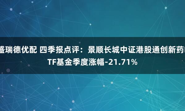 盛瑞德优配 四季报点评：景顺长城中证港股通创新药ETF基金季度涨幅-21.71%